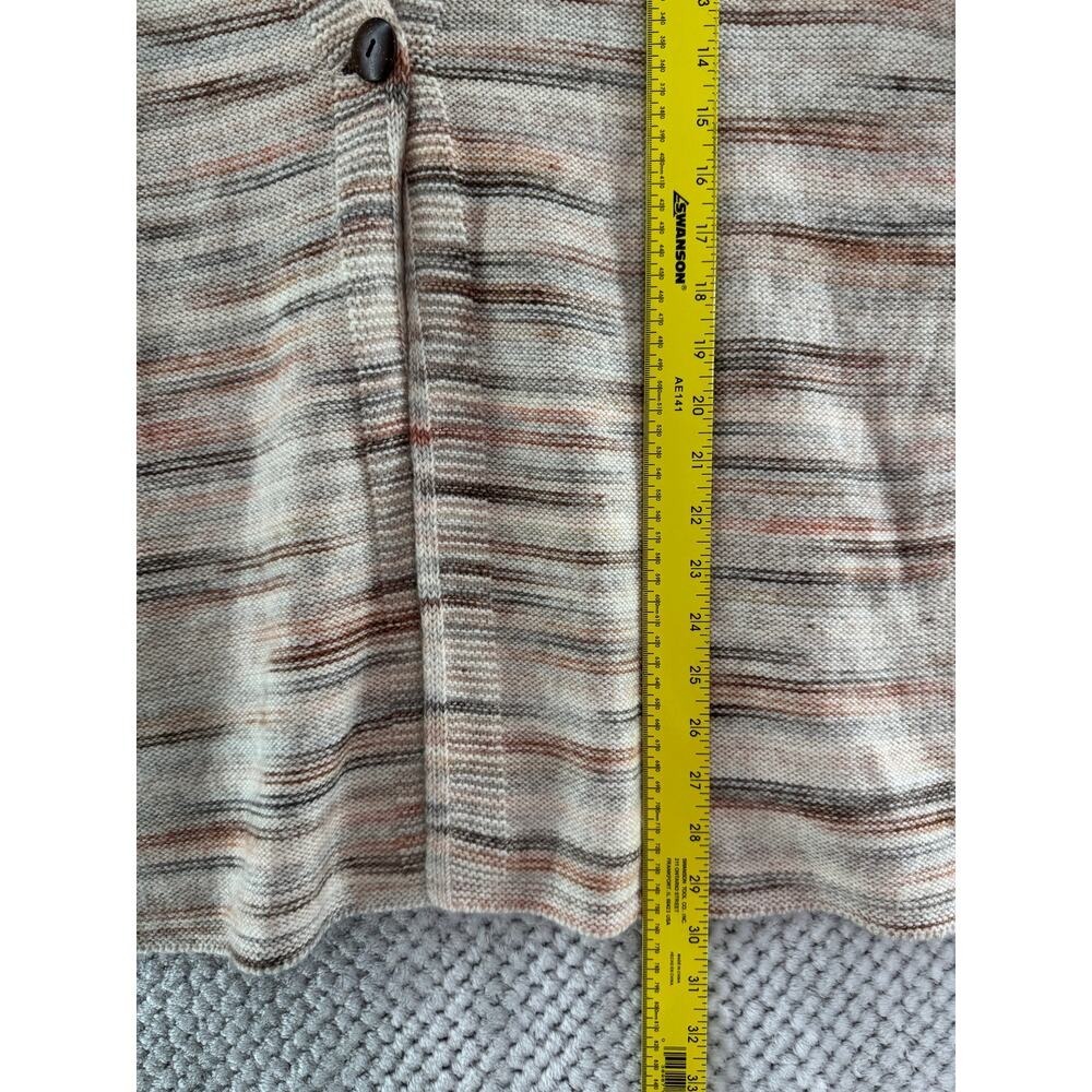 Pure Jill Knit Cardigan Womens 3X Brown Cream One Button V-Neck - Picture 8 of 10